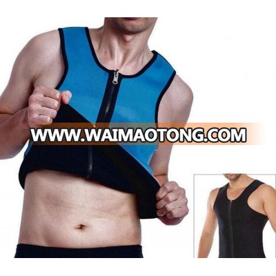 mens Sweat Top Slimming Sauna Vest with front zip