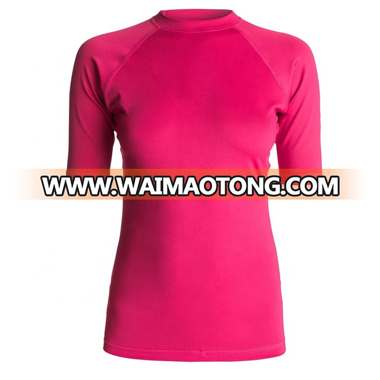 Open sexy girl full photo woman swimwear uv protection upf50 short sleeve rashguard